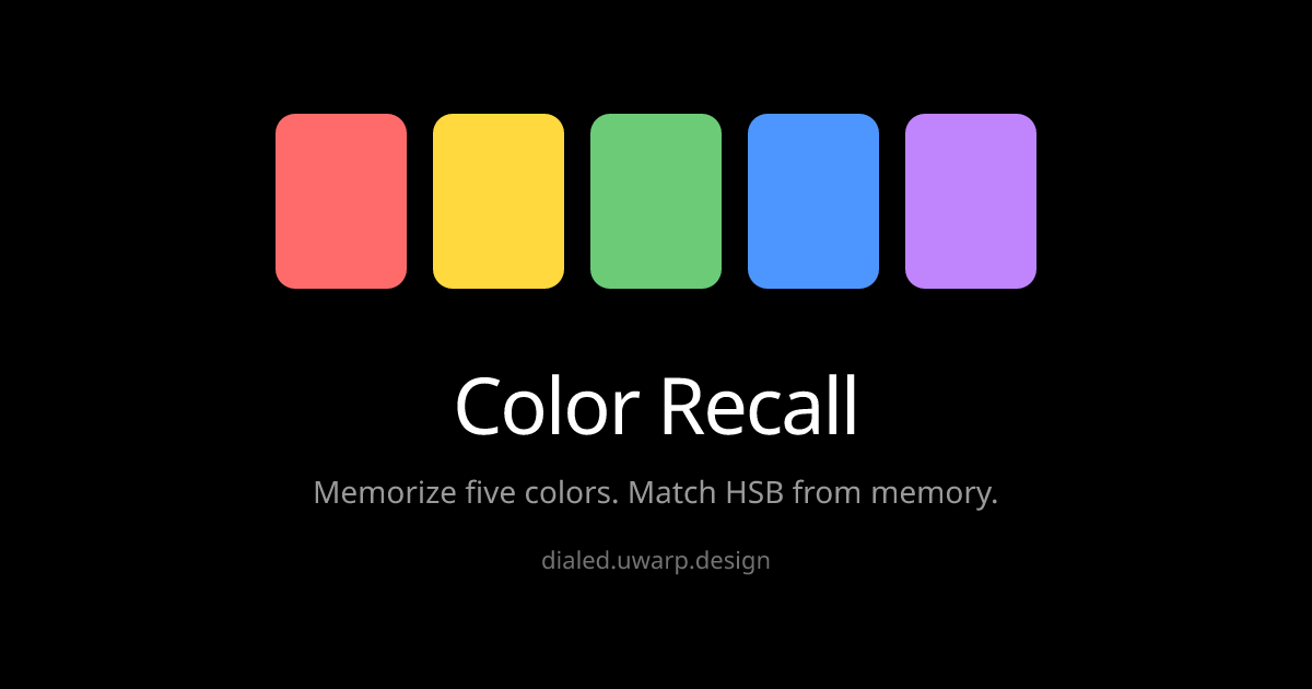 Color Recall Game — Memorize & Match Colors | Dialed